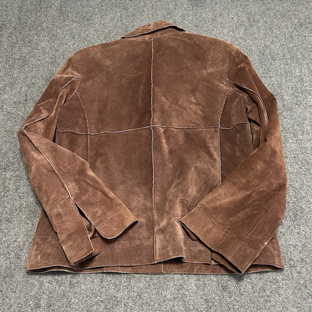 Vintage Brandon Thomas Leather Suede Jacket Womens Size L Brown Y2K Retro Cowboy - Picture 8 of 8
